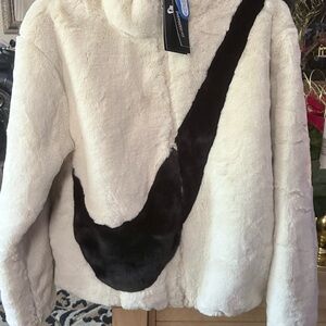 Nike black and white soft Jacket with Black Swoosh